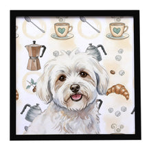 Load image into Gallery viewer, Coton de Tulear Coffee Bar Framed Metal Print