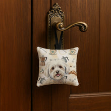 Load image into Gallery viewer, Coton de Tulear Coffee Bar Hanging Square Fabric Ornament 3.5 × 3.5