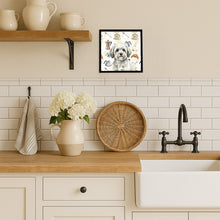 Load image into Gallery viewer, White with Gray Coton de Tulear Coffee Bar Framed Metal Print