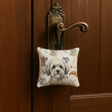 Load image into Gallery viewer, White with Gray Coton de Tulear Coffee Bar Hanging Square Fabric Ornament 3.5 × 3.5
