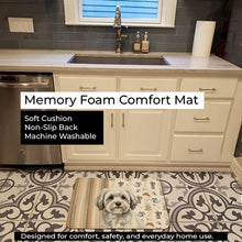 Load image into Gallery viewer, White with Gray Coton de Tulear Coffee Bar Memory Foam Kitchen Mat