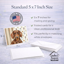 Load image into Gallery viewer, Chocolate and Tan Dachshund Coffee Bar Greeting Cards Pack of 8
