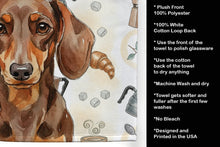 Load image into Gallery viewer, Chocolate and Tan Dachshund Coffee Bar Kitchen Towel