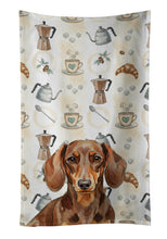 Load image into Gallery viewer, Chocolate and Tan Dachshund Coffee Bar Kitchen Towel