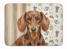 Load image into Gallery viewer, Chocolate and Tan Dachshund Coffee Bar Memory Foam Kitchen Mat