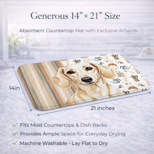 Load image into Gallery viewer, Cream Dachshund Coffee Bar Dish Drying Mat