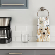 Load image into Gallery viewer, Cream Dachshund Coffee Bar Kitchen Towel