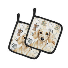 Load image into Gallery viewer, Cream Dachshund Coffee Bar Pair of Pot Holders