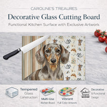 Load image into Gallery viewer, Dapple Dachshund Coffee Bar Glass Cutting Board