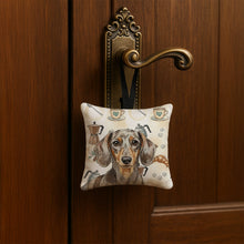 Load image into Gallery viewer, Dapple Dachshund Coffee Bar Hanging Square Fabric Ornament 3.5 × 3.5
