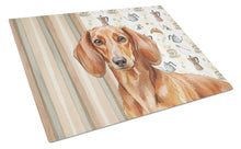 Load image into Gallery viewer, Red Brown Dachshund Coffee Bar Glass Cutting Board