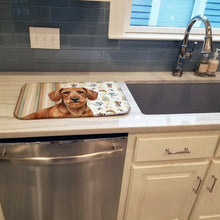 Load image into Gallery viewer, Wirehaired Red Dachshund Coffee Bar Dish Drying Mat