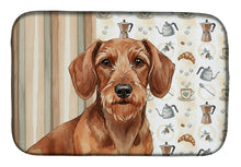 Load image into Gallery viewer, Wirehaired Red Dachshund Coffee Bar Dish Drying Mat