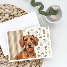 Load image into Gallery viewer, Wirehaired Red Dachshund Coffee Bar Greeting Cards Pack of 8