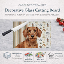 Load image into Gallery viewer, Wirehaired Red Dachshund Coffee Bar Glass Cutting Board