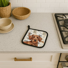 Load image into Gallery viewer, Wirehaired Red Dachshund Coffee Bar Pair of Pot Holders