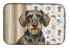 Load image into Gallery viewer, Wirehaired Wild Boar Dachshund Coffee Bar Dish Drying Mat