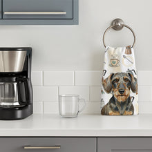 Load image into Gallery viewer, Wirehaired Wild Boar Dachshund Coffee Bar Kitchen Towel