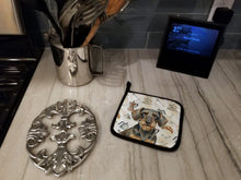 Load image into Gallery viewer, Wirehaired Wild Boar Dachshund Coffee Bar Pair of Pot Holders