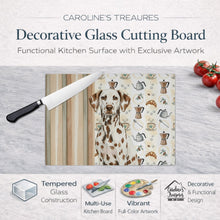 Load image into Gallery viewer, Liver Dalmatian Coffee Bar Glass Cutting Board
