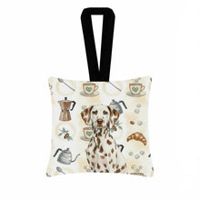 Load image into Gallery viewer, Liver Dalmatian Coffee Bar Hanging Square Fabric Ornament 3.5 × 3.5