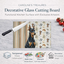 Load image into Gallery viewer, Doberman Pinscher Coffee Bar Glass Cutting Board