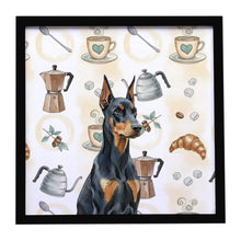Load image into Gallery viewer, Doberman Pinscher Coffee Bar Framed Metal Print