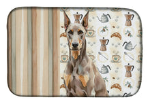 Load image into Gallery viewer, Fawn Doberman Pinscher Coffee Bar Dish Drying Mat