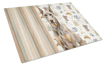 Load image into Gallery viewer, Fawn Doberman Pinscher Coffee Bar Glass Cutting Board