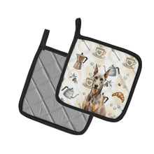 Load image into Gallery viewer, Fawn Doberman Pinscher Coffee Bar Pair of Pot Holders