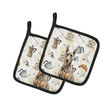 Load image into Gallery viewer, Fawn Doberman Pinscher Coffee Bar Pair of Pot Holders