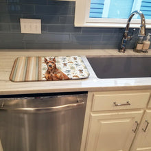 Load image into Gallery viewer, Red Doberman Pinscher Coffee Bar Dish Drying Mat