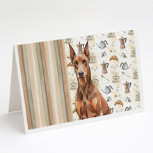 Load image into Gallery viewer, Red Doberman Pinscher Coffee Bar Greeting Cards Pack of 8