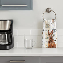 Load image into Gallery viewer, Red Doberman Pinscher Coffee Bar Kitchen Towel