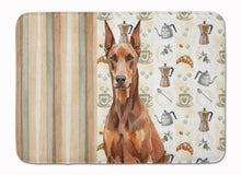Load image into Gallery viewer, Red Doberman Pinscher Coffee Bar Memory Foam Kitchen Mat