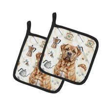 Load image into Gallery viewer, Dogue de Bordeaux Coffee Bar Pair of Pot Holders