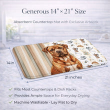 Load image into Gallery viewer, Mahogany Dogue de Bordeaux Coffee Bar Dish Drying Mat