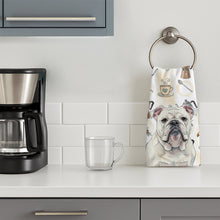 Load image into Gallery viewer, White English Bulldog Coffee Bar Kitchen Towel