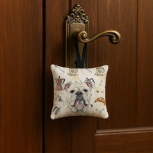 Load image into Gallery viewer, White English Bulldog Coffee Bar Hanging Square Fabric Ornament 3.5 × 3.5