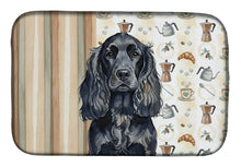 Load image into Gallery viewer, Black English Cocker Spaniel Coffee Bar Dish Drying Mat