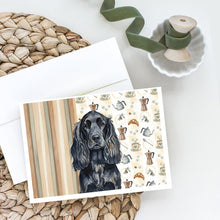 Load image into Gallery viewer, Black English Cocker Spaniel Coffee Bar Greeting Cards Pack of 8