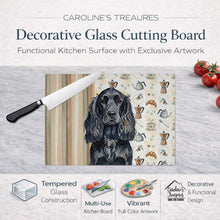 Load image into Gallery viewer, Black English Cocker Spaniel Coffee Bar Glass Cutting Board