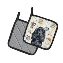 Load image into Gallery viewer, Black English Cocker Spaniel Coffee Bar Pair of Pot Holders