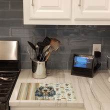 Load image into Gallery viewer, Blue Roan &amp; Tan English Cocker Spaniel Coffee Bar Glass Cutting Board