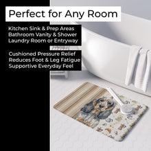 Load image into Gallery viewer, Blue Roan &amp; Tan English Cocker Spaniel Coffee Bar Memory Foam Kitchen Mat