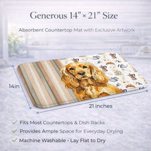 Load image into Gallery viewer, Golden English Cocker Spaniel Coffee Bar Dish Drying Mat