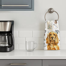 Load image into Gallery viewer, Golden English Cocker Spaniel Coffee Bar Kitchen Towel