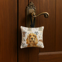 Load image into Gallery viewer, Golden English Cocker Spaniel Coffee Bar Hanging Square Fabric Ornament 3.5 × 3.5
