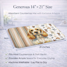 Load image into Gallery viewer, Lemon Roan English Cocker Spaniel Coffee Bar Dish Drying Mat