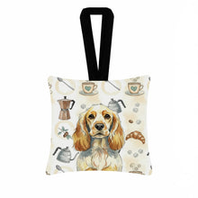 Load image into Gallery viewer, Lemon Roan English Cocker Spaniel Coffee Bar Hanging Square Fabric Ornament 3.5 × 3.5